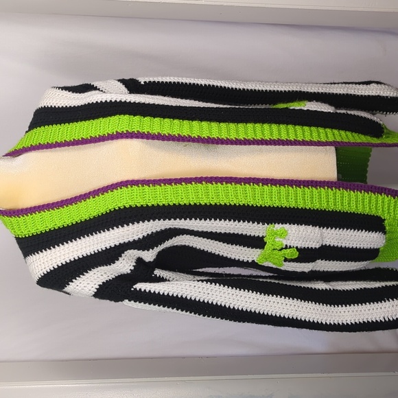 Handmade Sweaters - Custom "It's Showtime" Handmade Crochet Bettlejuice Cardigan Sweater